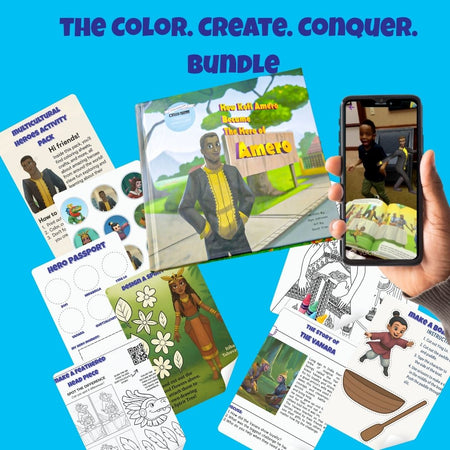 Color Create Conquer Bundle – AR Hero Storybook and Printable Activity Pack Celebrating Diverse Characters for Kids