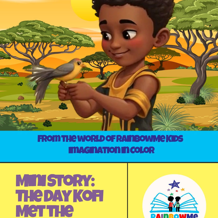 Printable kids activity pack featuring Kofi Amero and the Nsasak Bird – African folktale coloring pages and hero worksheets